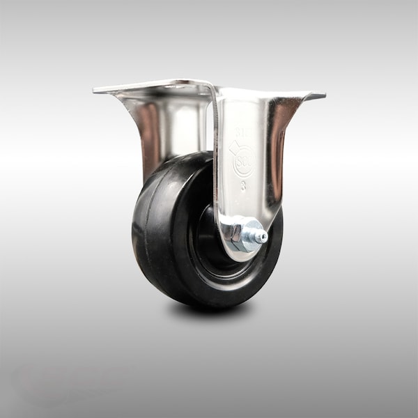 3 Inch 316SS Hard Rubber Wheel Rigid Top Plate Caster